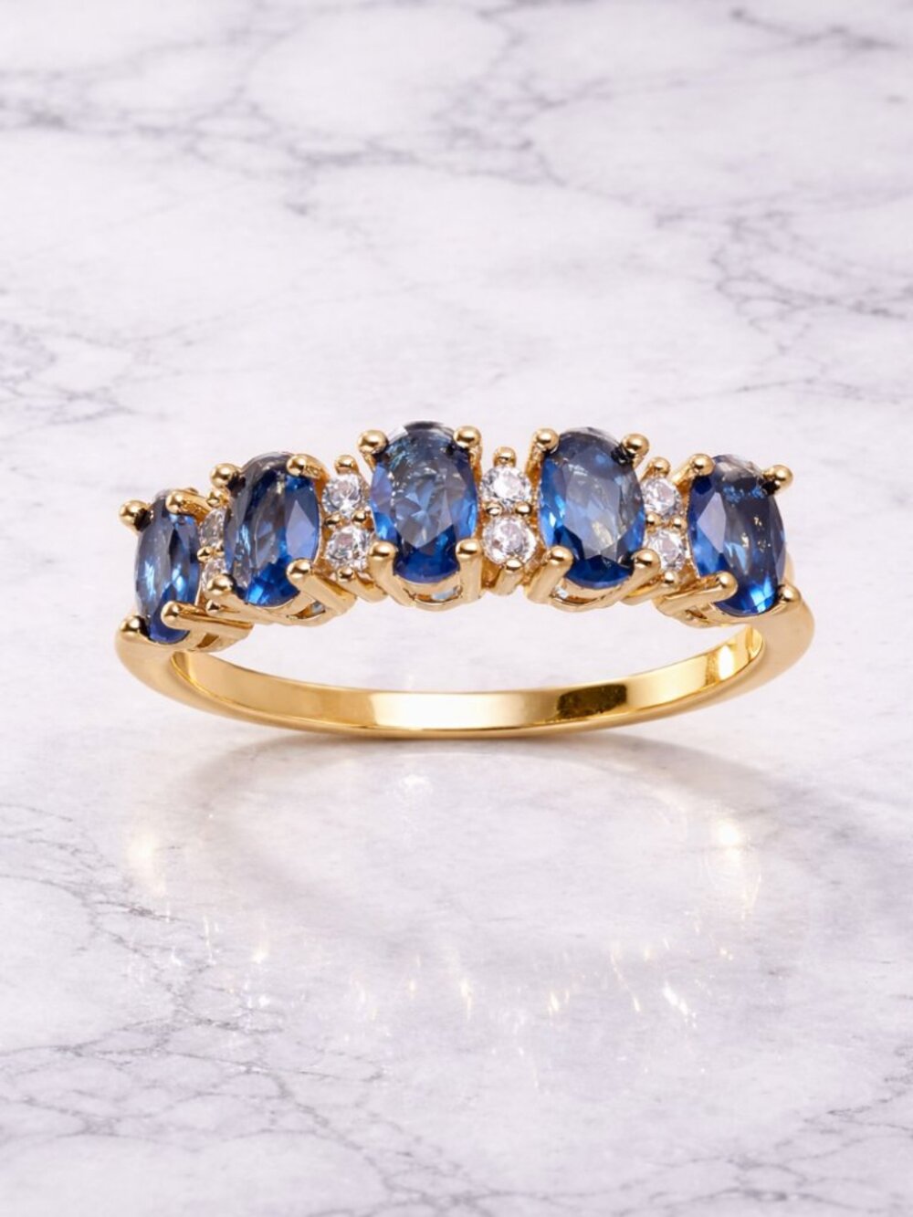 "Carnegie" Sapphire Blue Gemstone Ring